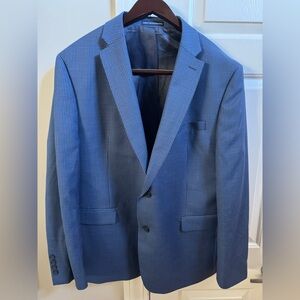 Lands' End Blue Sport Coat with Notch Lapels 46 R